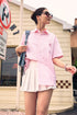 ICS Embroidered Logo Striped Short Sleeve Shirt